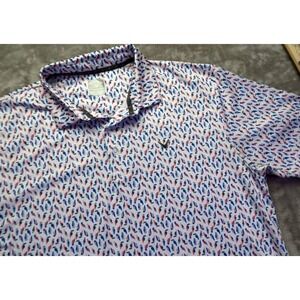 Callaway Parrot Toucan Bird All Over Print Golf Polo Shirt Men's  XL Opti Dri